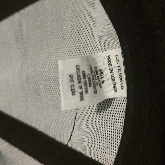 C.C.Filson Logger Trucker Mesh Strapback Cap Hat Black - Picture 9 of 10